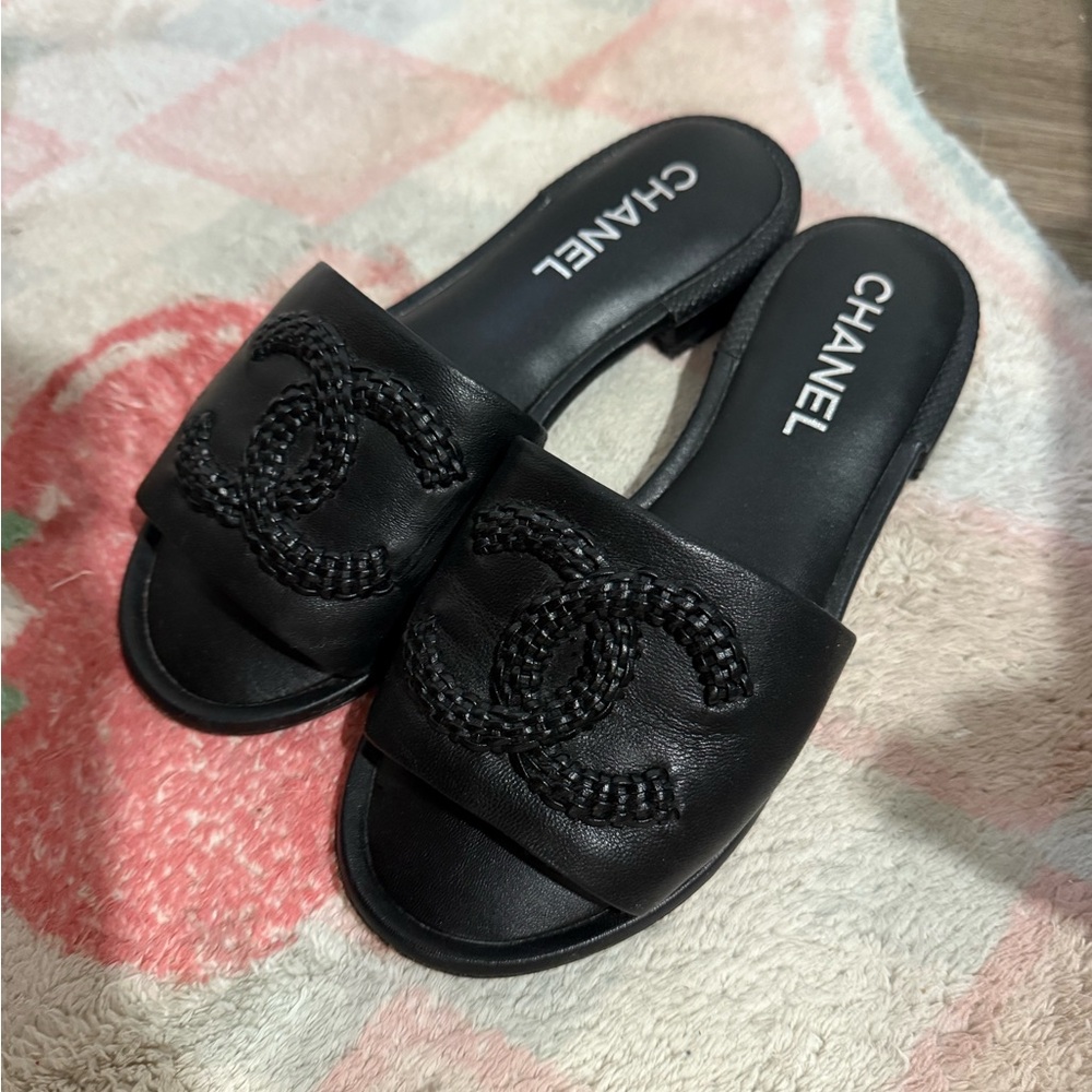 Chanel black sandals